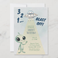 Blast Off Alien Boys Third Birthday