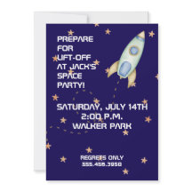 Blast Off Birthday Invitation