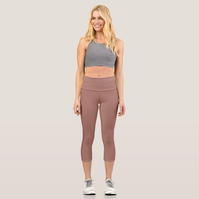 Blast-off bronze  (solid colour)  capri leggings (Front)