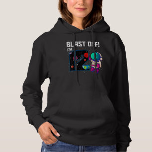 Blast Off I'm 12 Birthday Astronaut 12th Space Par Hoodie