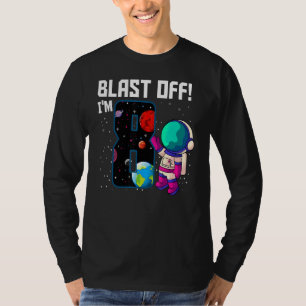 Blast Off I'm 8 Birthday Astronaut 8th Space Party T-Shirt