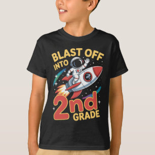 Blast Off Into 2nd Grade Space Back To School Seco T-Shirt