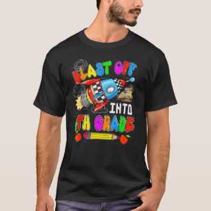 Blast Off Into 4th Grade Rocket Back To School T-Shirt