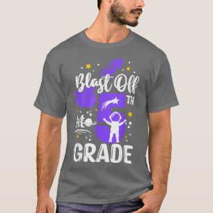 Blast Off Into 5th Grade Boys Outer Space Back To T-Shirt