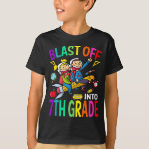 Blast Off Into 7th Grade Rocket Back To School T-Shirt