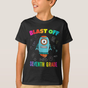 Blast Off Into Seventh Grade Rocket Back To School T-Shirt