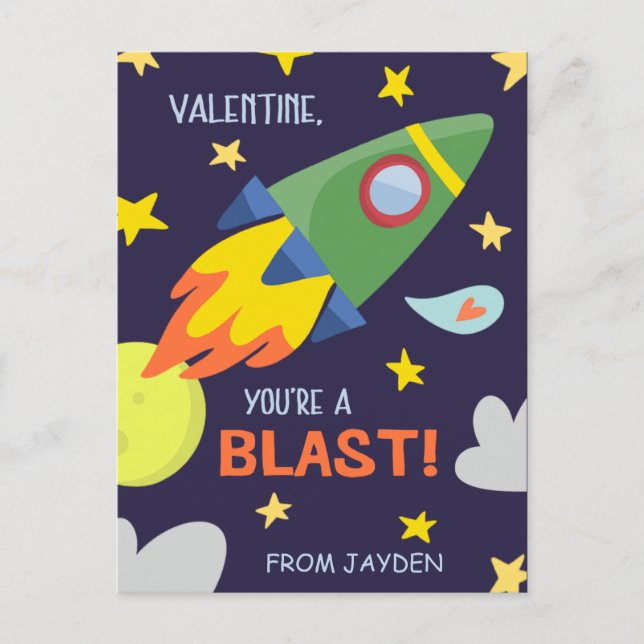 Blast Off | Postcard Size Valentine's Day Card (Front)