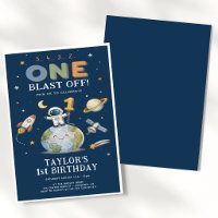 Blast Off Rocket Countdown 1st Birthday