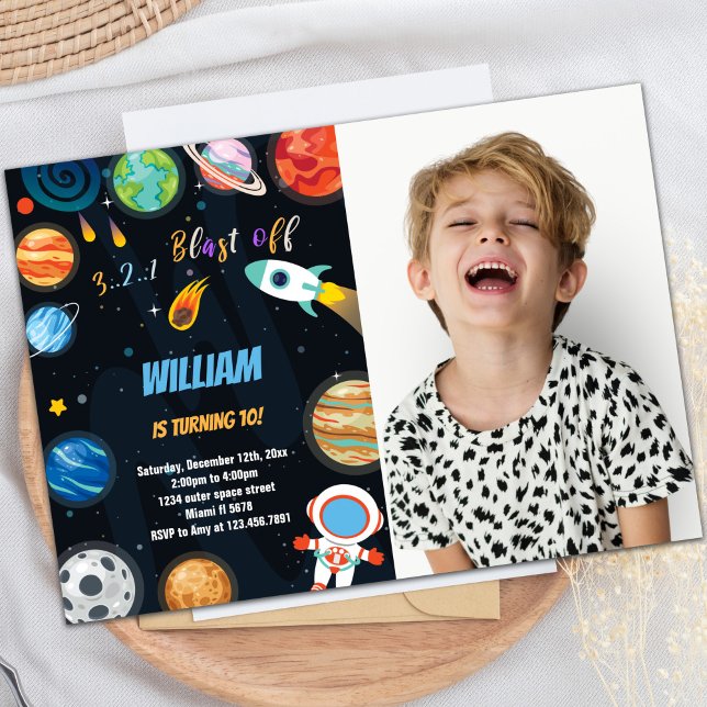 Blast Off Rocket Outer Space Birthday Invitations (Blast Off Rocket Outer Space Birthday Invitations)