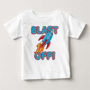 Blast Off Rocket Ship Baby T-Shirt