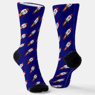 Blast Off! Rocket Ship Socks