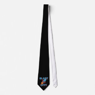Blast Off Rocket Ship Tie