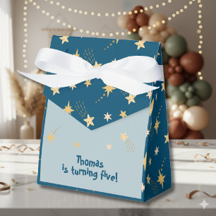 Blast off space adventure kids birthday favour box