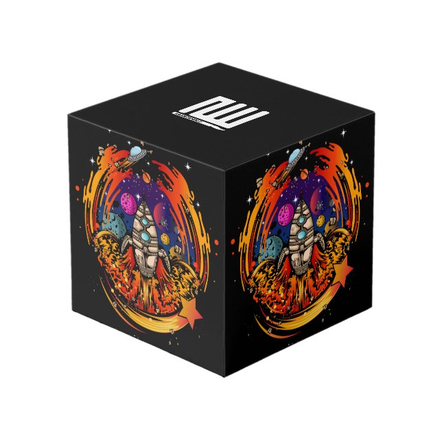 Blast Off Spaceship Cube (Front Angled)