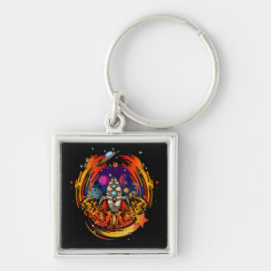 Blast Off Spaceship Key Ring
