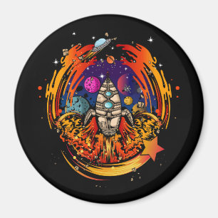 Blast Off Spaceship Magnet