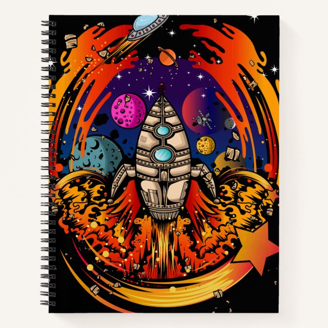 Blast Off Spaceship Notebook (Front)