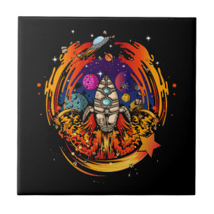 Blast Off Spaceship Tile