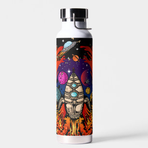 Blast Off Spaceship Water Bottle