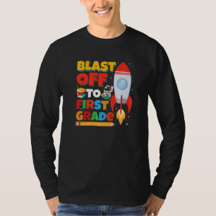 Blast Off to First Grade Gaming First Day of Schoo T-Shirt