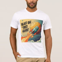Blast Off To First Grade Retro Rocket Outer Space