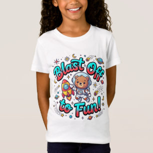 Blast Off To Fun Cute Space Bear T-Shirt Kids