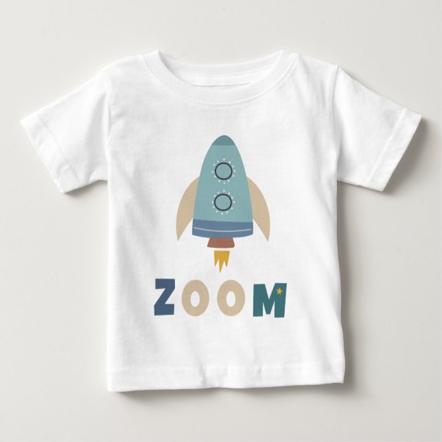 Blast Off Zoom First Trip around the Sun Baby T-Shirt (Front)