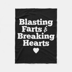 Blasting Farts & Breaking Hearts Funny Valenti Fleece Blanket