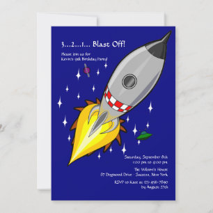 Blasting Off Birthday Party Invitation