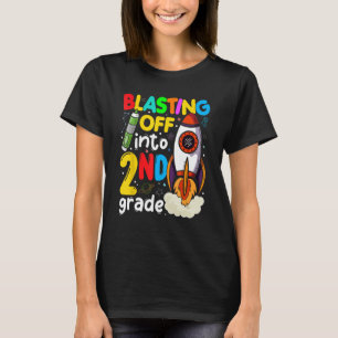 Blasting Off Into 2nd Grade Cute Team Second Grade T-Shirt