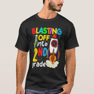 Blasting Off Into 2nd Grade Cute Team Second Grade T-Shirt
