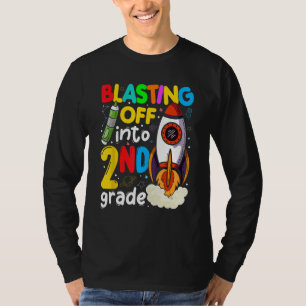 Blasting Off Into 2nd Grade Cute Team Second Grade T-Shirt