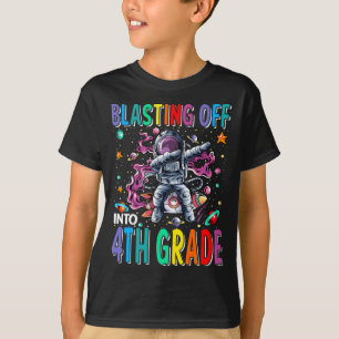 Blasting Off Into 4th Grade Space Rocket T-Shirt