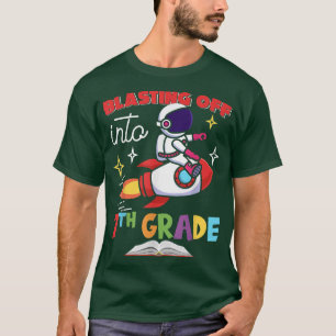 Blasting Off Into 7th Grade Day Back To School Roc T-Shirt