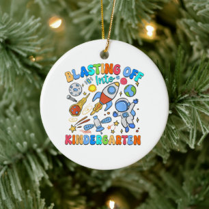Blasting Off Into Kindergarten Back To School Ceramic Tree Decoration