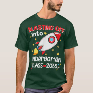 Blasting Off Into Kindergarten Crew Boys Kids Back T-Shirt