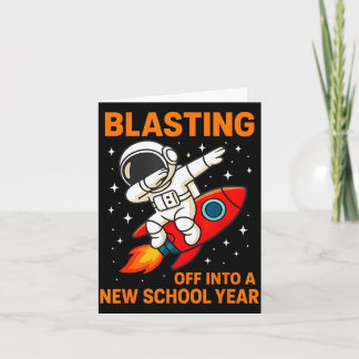 Blasting off into new school year astronaut dab card