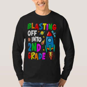 Blasting Off Into Second Grade Back To School Kids T-Shirt
