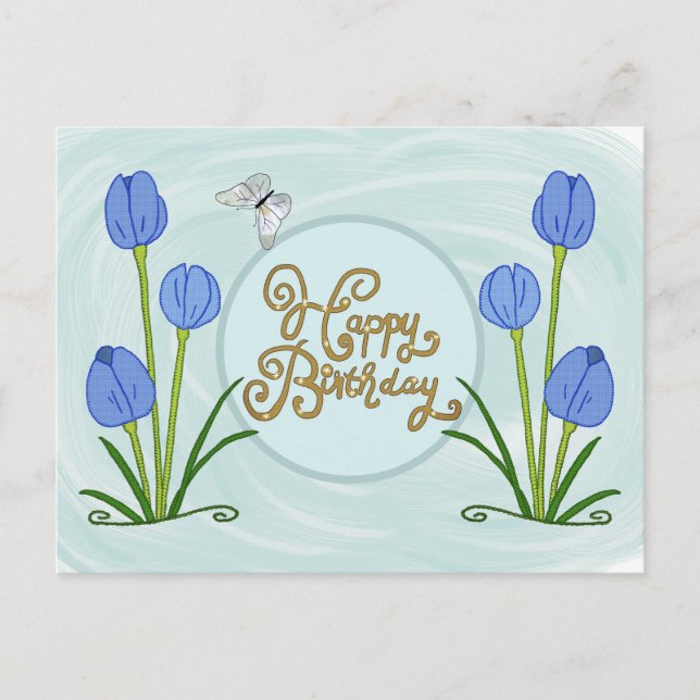 Blaue Blumen Postcard (Front)