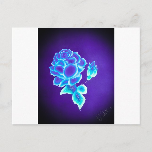 Blaue Rose Postcard (Front)