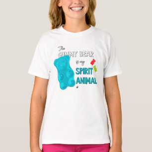 Blauer Gummibärchen mit Lustige Inschrift T-Shirt