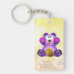 Blauer Honig Bär Key Ring
