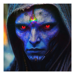 Blauer Wächter der Galaxy Photo Print