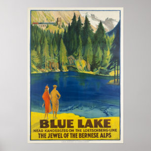 Blausee/ Blue Lake Kandersteg, Switzerland Vintage Poster