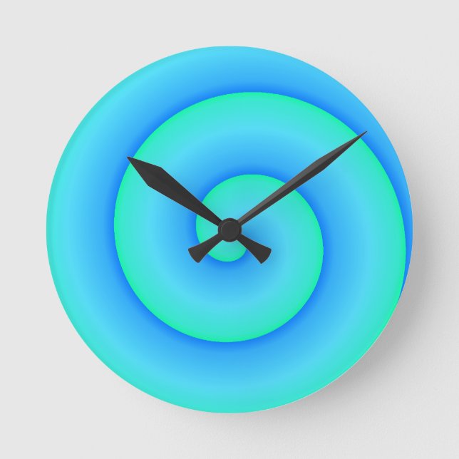 Blautöne Round Clock (Front)