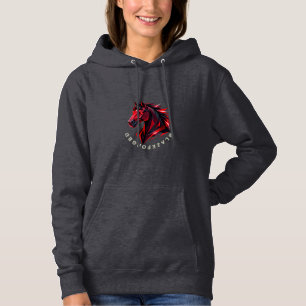Blazeforge Red Geometric Horse Hoodie