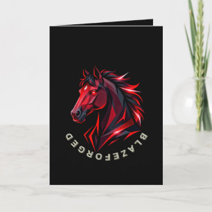BlazeForge Red Horse Greeting Card