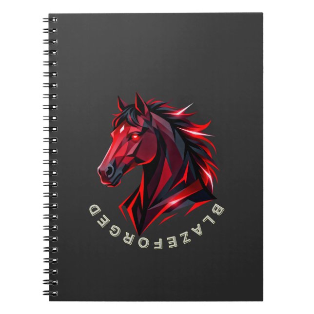 BlazeForge Red Horse Spiral Notebook (Front)