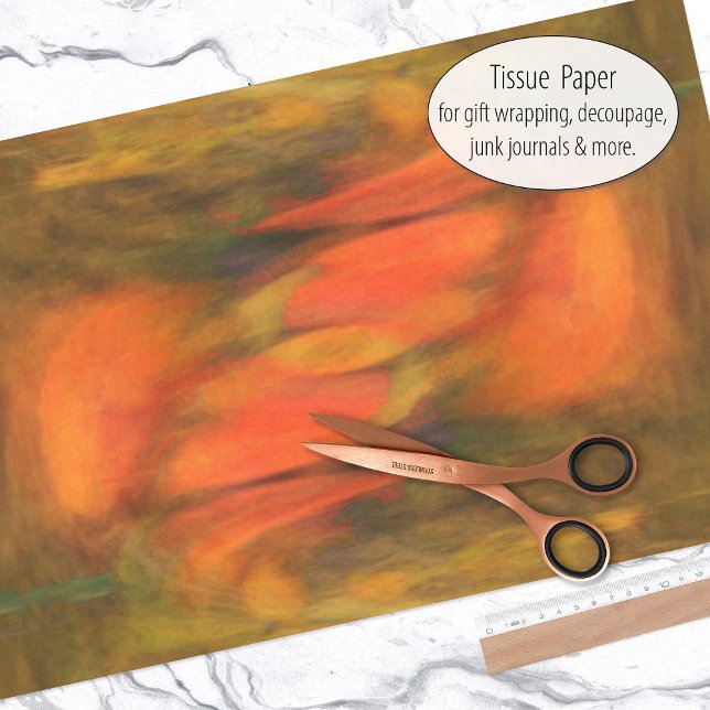 Blazes of coral red abstract tissue paper (Tissue paper for gift wrap and decoupage)