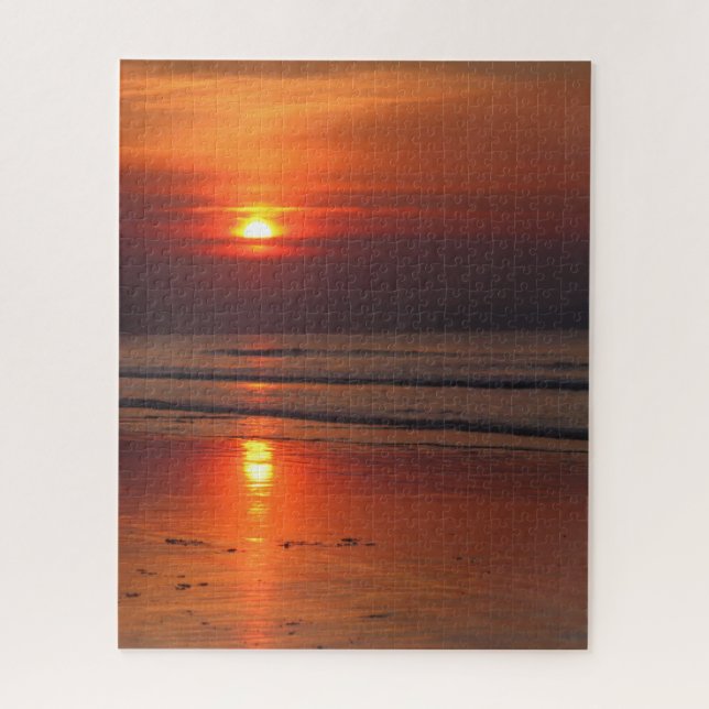Blazing Beach Sunset  -  16x20 - 520 pcs Jigsaw Puzzle (Vertical)